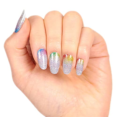 Color Street: Throwing Shade (Silver glitter w. rainbow accents)