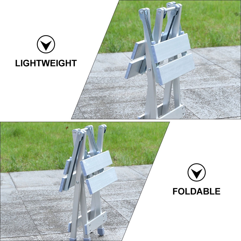 jojofuny 1Pack Aluminum Stool for Camping and Picnic 38X26Cm Silver Color Portable and Foldable