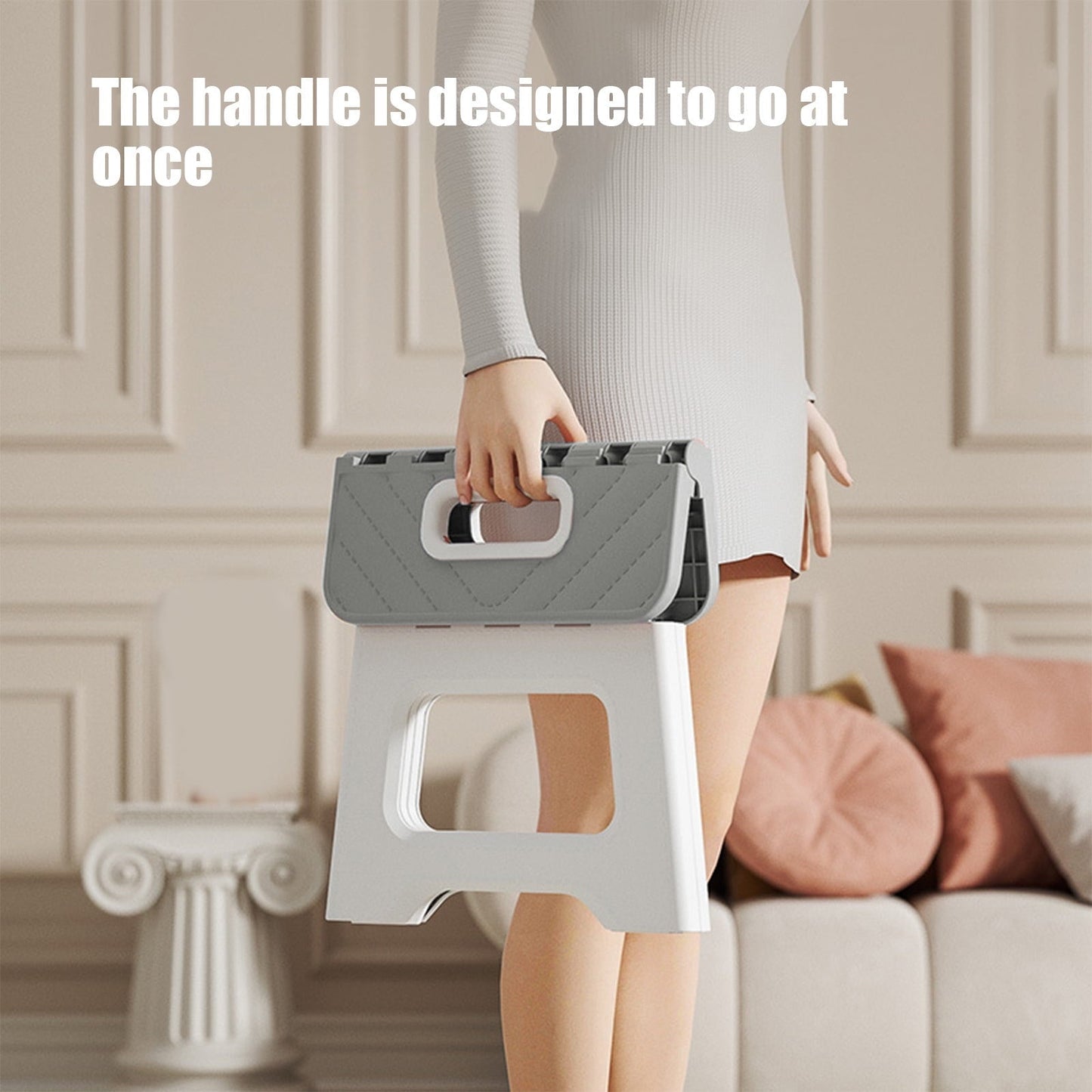 Japceit Portable Foldable Small Stool with Plastic Build, Lightweight Compact Chair for Easy Assembly, Low Stool Suitable for Outdoor, Camping, and Home Seating