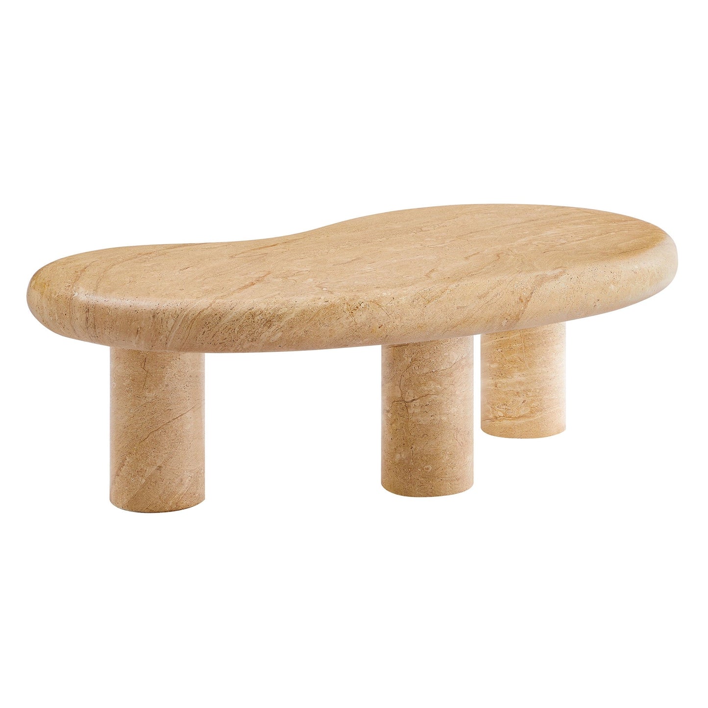 Coffee Side Table, Brown, Faux Stone Concrete, Outdoor Patio Balcony Cafe Bistro Garden Hospitality Restaurant, Modern Contemporary, HB37585