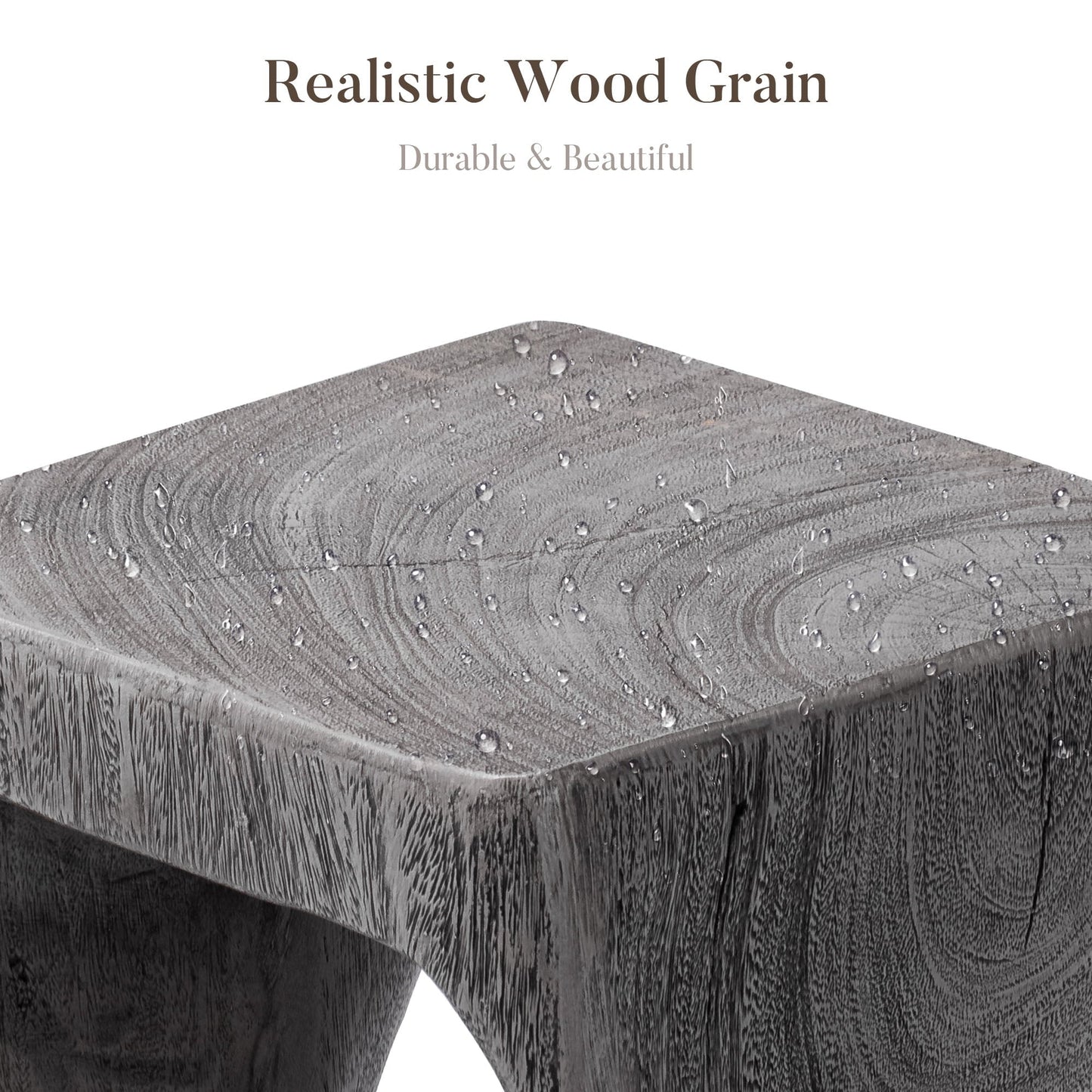 COSIEST Concrete Modern Side Table – 20 lbs End Table/Accent Table with Artistic Twist Design