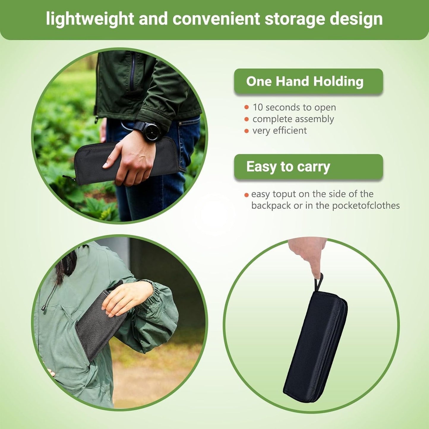 Camping Stool, Portable Folding Stool, Aluminum Ultralight Backpacking Stool Suitable for Fishing, Hiking, BBQ, Outdoor Events (Black)