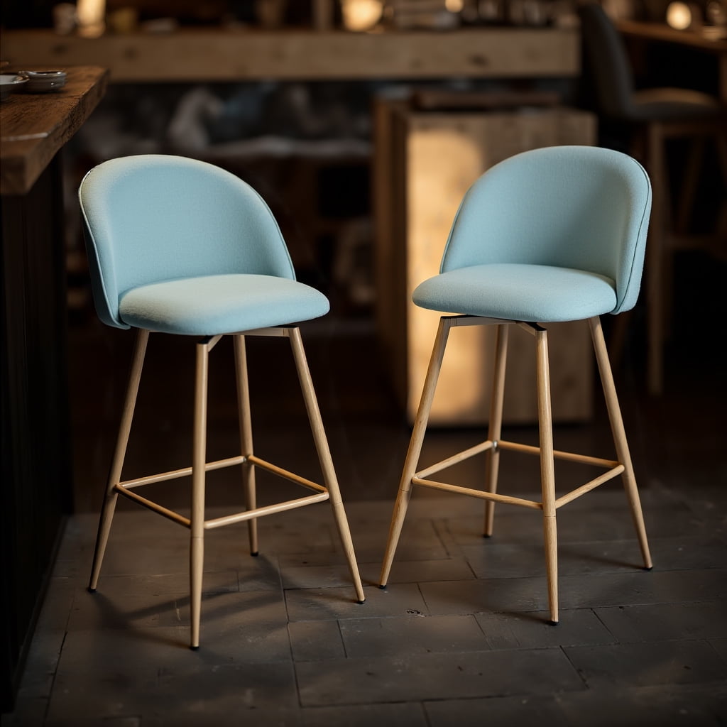 Homy Casa 2-Pack Swivel Patio Bar Stools, 26" Outdoor Bar Chairs for Backyard, Balcony, Bistro