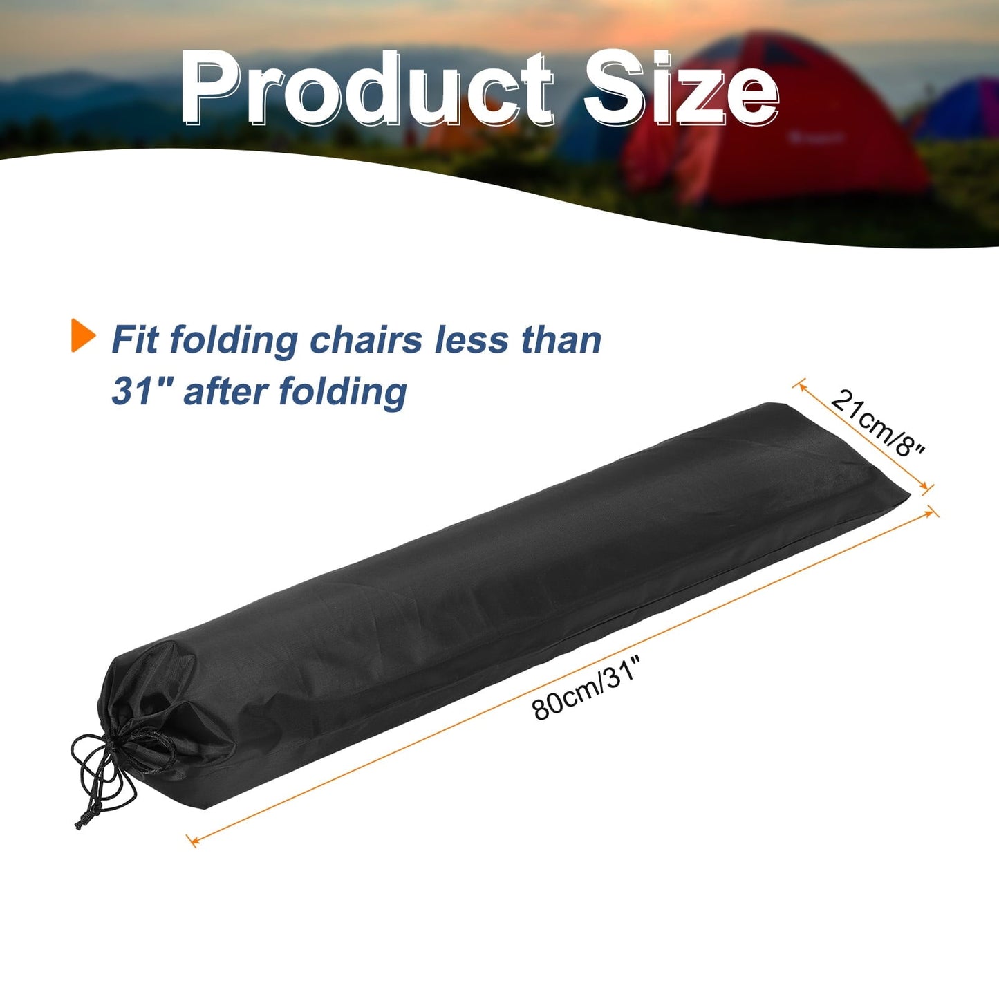 Camp Chair Replacement Bag 31" x 8" Nylon Carrying Bag Outdoors Folding Chair Cover Tripod Case Bag Black
