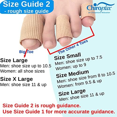 Chiroplax Toe Tubes Sleeves Protectors Cushions Fabric & Gel Lining Separator Tubing Finger, Bunion, Hammer Toe, Callus, Corn, Blister (5 Pack, Size Small)