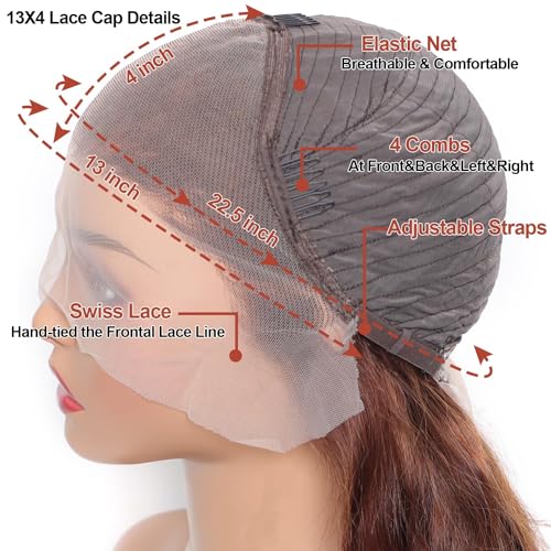 Chocolate Brown HD Lace Front Wigs Human Hair 180% Density 13x4 Water Curly Lace Front Wigs Human Hair Pre Plucked Glueless Wigs Human Hair for Black Women (20Inch, Brown)