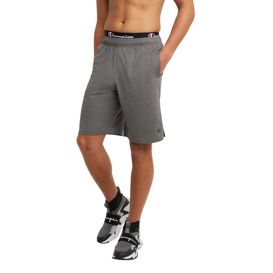 Champion Sport, Moisture Wicking, Athletic Men, Gym Shorts (Reg. or Big, Granite Heather C Logo, Large Tall