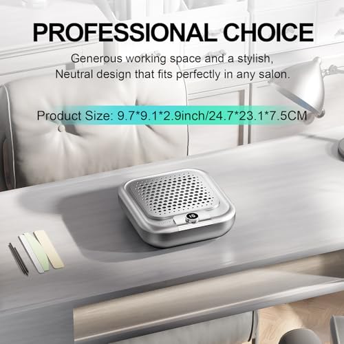 L'UGX Professional Nail Dust Collector for Acrylic Nails with 2 Reusable Filters,10-Gear Powerful Nail Vacuum Drill Duster Collector Extractor for Nail Salon & Home Use,Low Noise