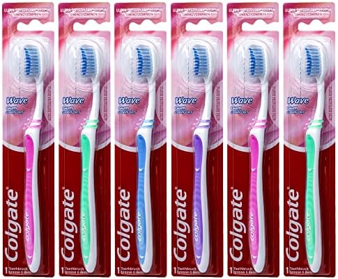 Colgate Wave Gum Comfort Toothbrush, Ultra Soft Compact Head (Colors Vary) - Pack of 6