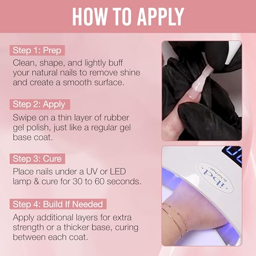 IBD Rubber Gel Polish - Bliss, LED/UV Soak Off Builder Gel for Nails, Strengthening Base Coat for Nail Polish & Extensions, 0.5 fl oz