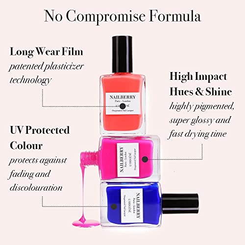 L'Oxygéné Oxygenated Nail Lacquer | Elegance | Light Pink Semi-Sheer Nail Polish | UV Protected Long-Wear Nail Polish | 12-Free | Vegan | Certified Halal | Cruelty & Gluten Free | 15 ml