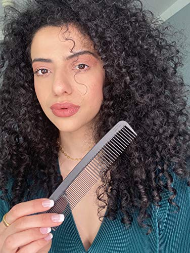 Chicago Comb Model 6 Carbon Fiber, 7 inches (17.8 cm) long, anti-static, graphite black, made in USA