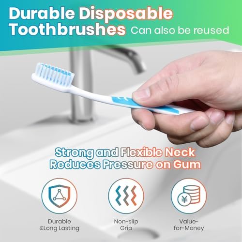 Bulk Toothbrushes 35 Pack, Individually Wrapped Toothbrushes Pack for Adults & Kids, Disposable Toothbrush Medium Soft for Travel, Donations, Hotels