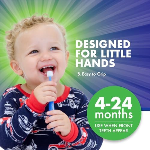 Brilliant Oral Care Baby Toothbrush with Soft Bristles and Round Head, for a Toddler Approved, Easy to Use All-Around Clean Mouth, Ages 0-2 Years, Blue Mint Yellow, 3 Pack