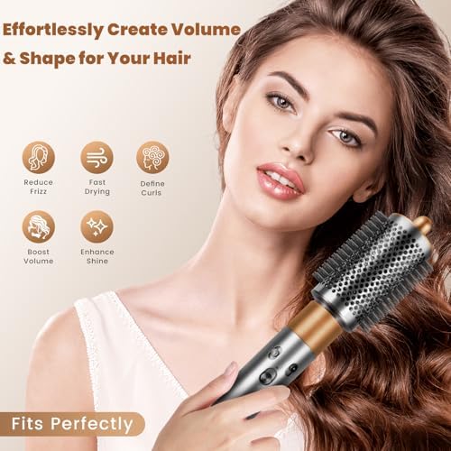 Large Volumizing Round Brush for Dyson Airwrap Styler Attachment,Upgraded Larger Round Brush Tool and Hair Style Replacement for Airwrap Accessories (Nickel/Copper)