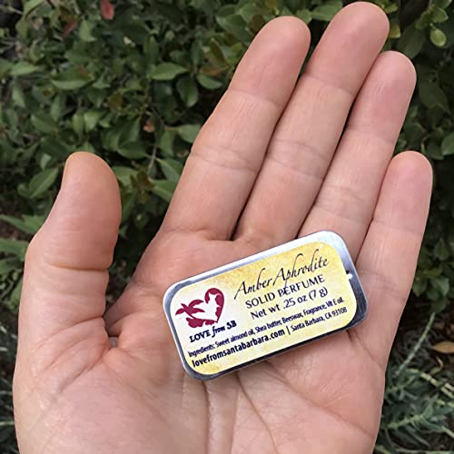 Compact Personal Amber Aphrodite Solid Perfume | Luxurious Artisan Spa Gift | Convenient, fits in your purse or travel bag | Amber Perfume