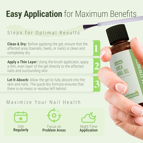 CLEAR Urea Nail Gel with Tea Tree Oil Made in USA – Night Time Formula -Softens, Hydrates & Repairs Nails –Urea Gel with Fast & Visible Results, Trusted by Health Professionals