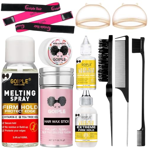 Hair Extension Adhesive Spray Kit - Lace Front Wig & Closure Glue, No Melt for Wigs & Extensions