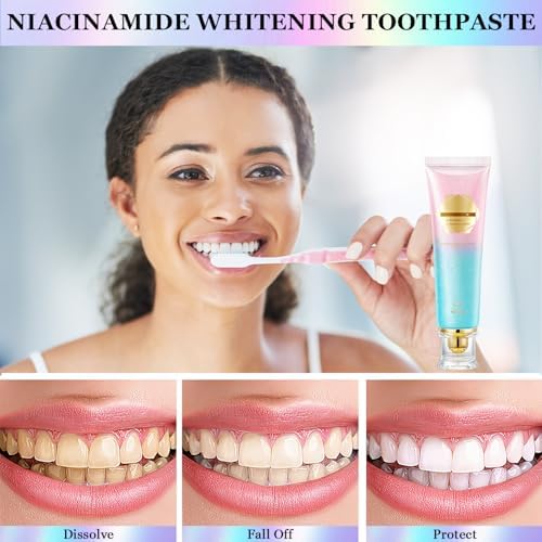 2Pcs Acssart Radiant Niacinamide Intensive Whitening Toothpaste, Niacinamide White Toothpastes, Remove Tooth Stains, Fresh Breath