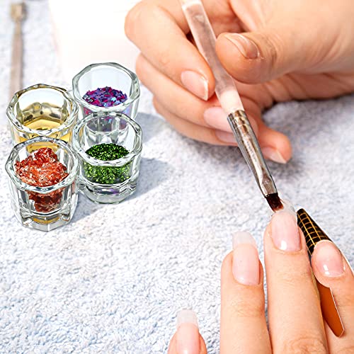 Cunhill 12 Pieces Dappen Dishes for Acrylic Nails Monomer Liquid Powder Glass Cups Clear Crystal Bowls Holders for Nail Extension Supplies