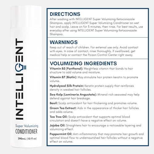 Intelligent Super Volumizing Hair Loss Conditioner - Strengthens Weakened Hair and Maximizes Volume | All Hair Types for Men and Women | 10 fl oz (290 ml)