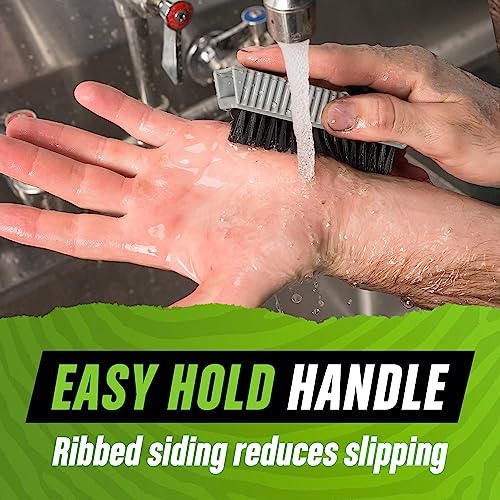 Grip Clean - Heavy Duty Nail Brush for Cleaning Fingernails - Nail Cleaning Scrub Brush for Men & Women - Mechanic Brush. Nail Brush Cleaner for Hands & Under Nails. Stiff Bristle Brush