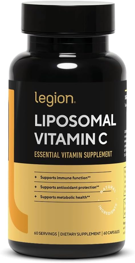 LEGION Liposomal Vitamin C Supplement - High Absorption Liposomal VIT C Supplement for Women & Men - Natural Vitamin C Supplements for Immune System Support (60 Vitamin C Capsules)
