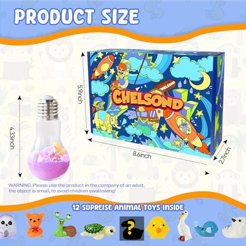 Kids Bath Bombs Potions with Surprise Inside: 6 Pack Organic BathBombs with 12 Mini Toys Easter Gift Set Rich in Natural Essential Oils, Fun Science Toddler Bath Bombs Fizzies for Dry Skin Moisturize