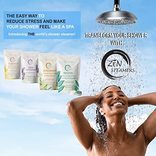 Lavender Shower Steamers by Zen - Aromatherapy (Pack of 15) Extra Large Shower Bombs with Essential Oils Self Care Relaxation Stress Relief