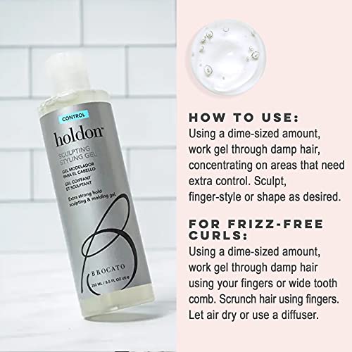 Holdon Control Sculpting Styling Gel, 8.5 Fl Oz | Extra Strong Hold Scalping, Shaping, & Molding Gel | For All Hair Types Men & Women
