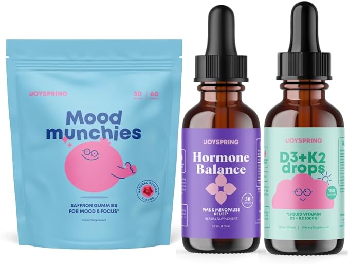 JoySpring Children Vitamin D Drops, Saffron Supplements Gummies for Kids, Hormone Balance for Women