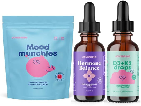 JoySpring Children Vitamin D Drops, Saffron Supplements Gummies for Kids, Hormone Balance for Women