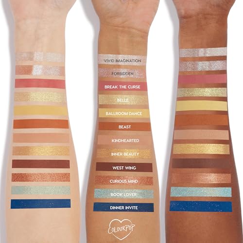 ColourPop x Beauty and the Beast Eyeshadow Palette - Neutral Makeup Palette with Metallic, Matte, Glitter & Matte Sparkle Finishes - Buildable, Blendable & High-Pigment Formula (0.5 oz)