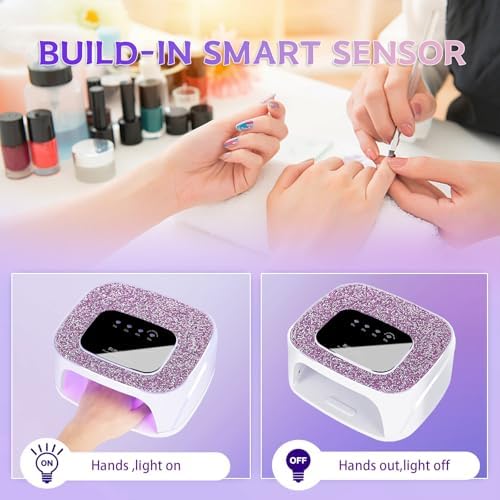 Cordless Nail Lamp 168W Rechargeable UV Light for Gel Nails LED Nail Dryer with 4 Timer Modes Perfect for Salon and Home Use Portable Cordless Design Continuous Use Up to 4-5 Hours