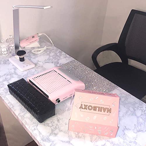 CoFashion Nail Dust Collector for Acrylic Nails Vacuum Machine, 80W Adjustable Vacuum, Electric Nails Filter for Manicure Nail Fan Dust Collector