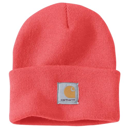 Carhartt Men's Knit Cuffed Beanie, Coral Glow