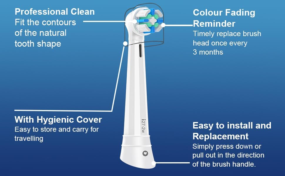 IO Replacement Heads Compatible with Oral B iO 2/3/4/5/6/7/8/9/10 Series Electric Toothbrush, Medium Bristles Brush Heads Compatible with Oral B, Deep Clean and Sensitive Care, 8 Pack Black/White