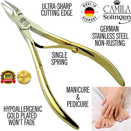 CS09 4" Professional Nail Cuticle Trimmer from Solingen, Germany. Best Stainless Steel, Anti-corrosive. Perfect Tool for Manicure and Pedicure. Premium Cuticle Cutter (9mm Blade)