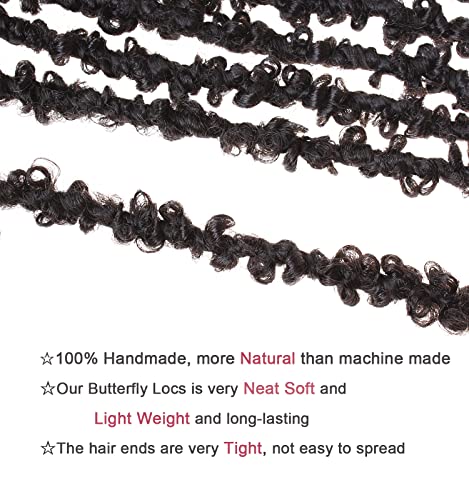 Leeven 24 Inch Butterfly Locs Crochet Hair 6 Packs Distressed Faux Locs Crcoeht Hair 1B# Pre-twsied Synthetic Fluffy Goddess Butterfly Soft Locs Crochet Braids Hair Extensions
