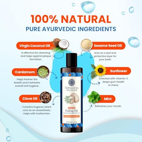 Coconut Oil Pulling Mouthwash – 20 oz (Pack of 2), Extra Virgin Coconut Oil, Mint Fresh, Oil Pulling for Teeth, Natural Mouthwash, Teeth Whitening, Oral Rinse, Ayurvedic Pulling Oil