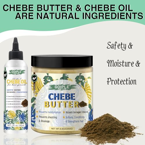 Chebe Hair Growth Oil and Butter for Deep Moisturization - All Hair Types, Men and Women