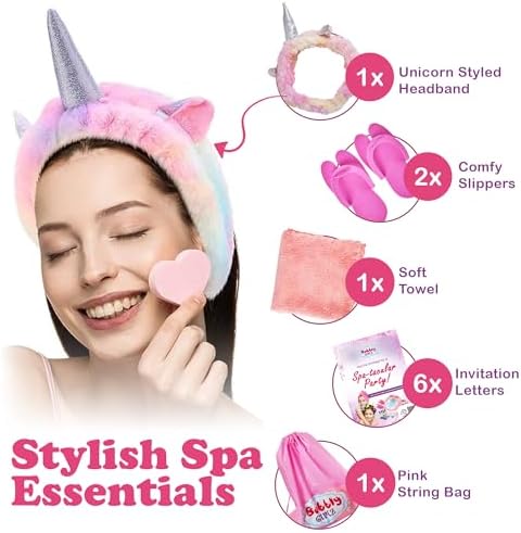 Kids Spa Day Kit for Girls - 42+ Piece Set with Waterfall Foot Spa - Perfect Spa Kit for Girls Ages 5+, Fun Pedicure and Party Supplies, Ideal for Girls Ages 6 7 8 9 10-12