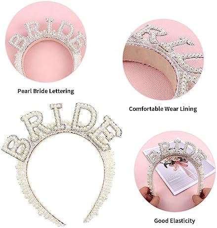 Casoty Pearl Bride Headband Material, One Size Fit All, Wide Applications, Women's Hairband, Bridal Shower, Wedding, Engagement Parties Gift