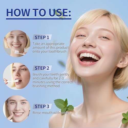 Hotluck HAP Fluoride Free Toothpaste，Nano Hydroxyapatite Toothpaste，Enamel Repair & Remineralization，Whitening，Fresh Breath，Natural Mint，4oz (Pack of 2)