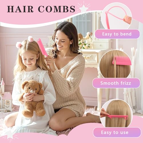 Hair Accessories for Girls, 1350P Colorful Hair Ties with 44P Hair Clips, Glitter Butterfly Hair Clips for Kids, Hair Wax Stick, Butterfly Hair Claws, Hair Barrettes with Hair Comb Set & Organizer Box