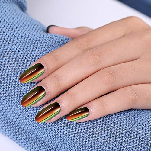 Artdone 20 Jars Chrome Nail Powder Set Metallic Mirror Effect Holographic Aurora Chameleon Pigment 1g/Jar for Nail Art Glitters Gel Polish Supply Mermaid Unicorn Kit
