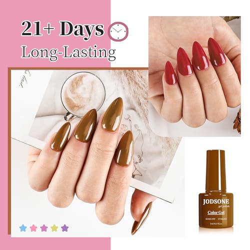 JODSONE 32 Colors Gel Nail Polish Set Same Color Same Bottle No Wipe Base Top Matte Glitter Coat Professional Choice
