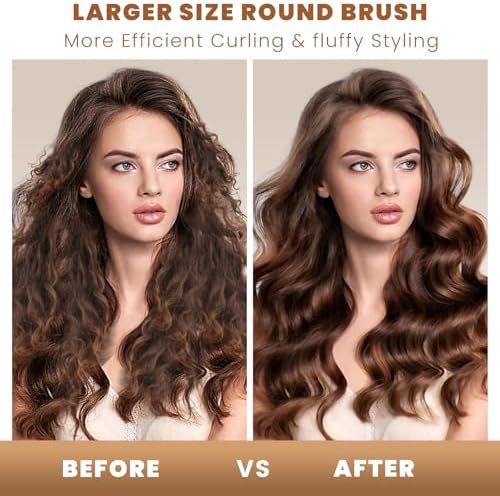 Large Volumizing Round Brush for Dyson Airwrap Styler Attachment,Upgraded Larger Round Brush Tool and Hair Style Replacement for Airwrap Accessories (Nickel/Copper)