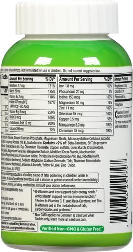 Centrum Adult Multivitamin/Multimineral Supplement with Antioxidants, Zinc, Vitamin D3 and B Vitamins, Gluten Free, Non-GMO Ingredients - 200 Count (Pack of 2)