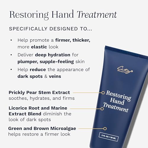 City Beauty Restoring Hand Treatment - Moisturizing Hand Cream - Dry Hand Relief - Solution for Wrinkled, Crepey Hands & Dark Spots - Wash-Resistant - Anti-Aging Cruelty-Free Skin Care